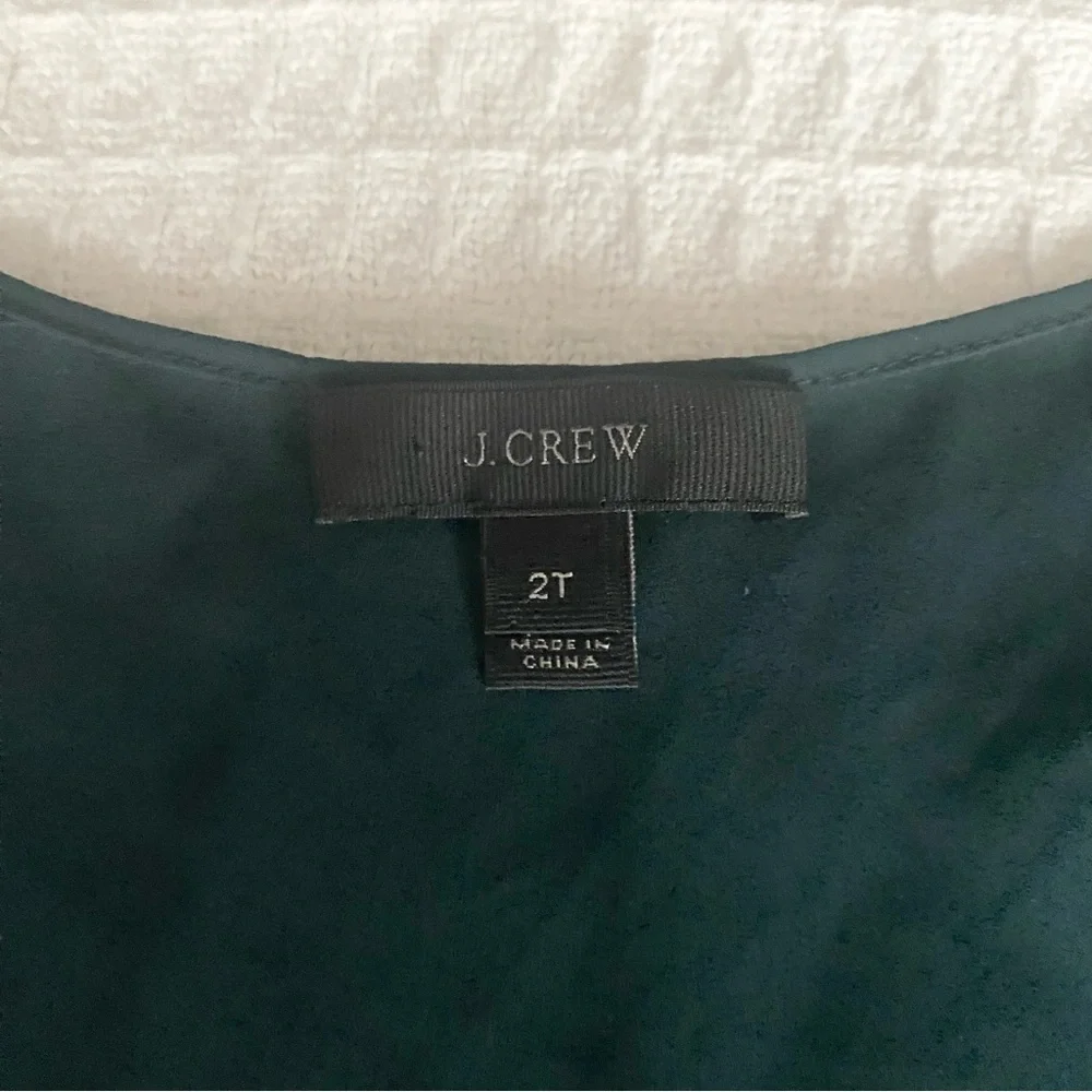 J. Crew dark green cap sleeve Blouse size 2T